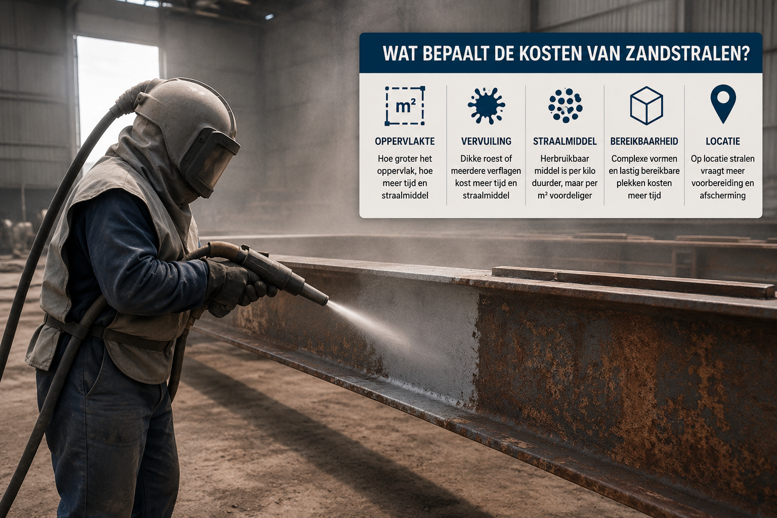 Wat kost zandstralen? Prijs en kostenfactoren op een rij